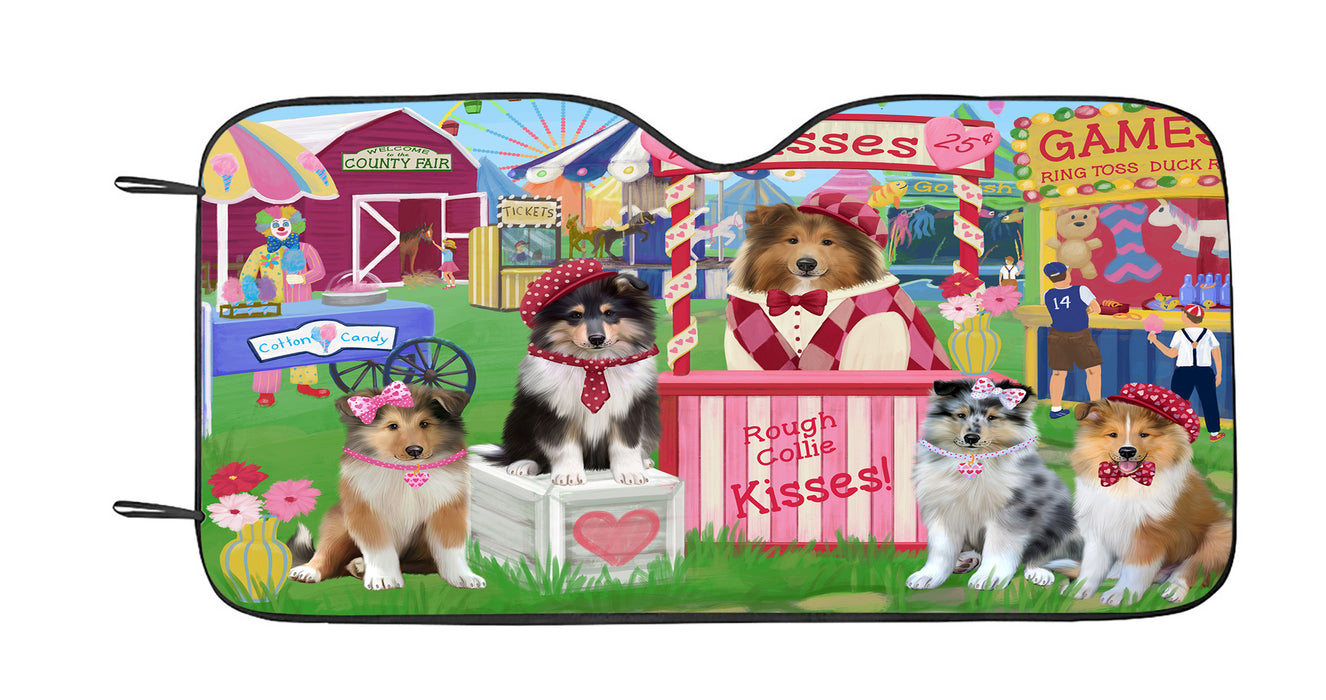 Carnival Kissing Booth Rough Collie Dogs Car Sun Shade