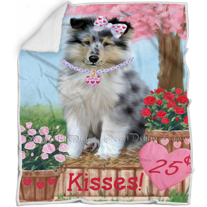 Rosie 25 Cent Kisses Rough Collie Dog Blanket BLNKT123483