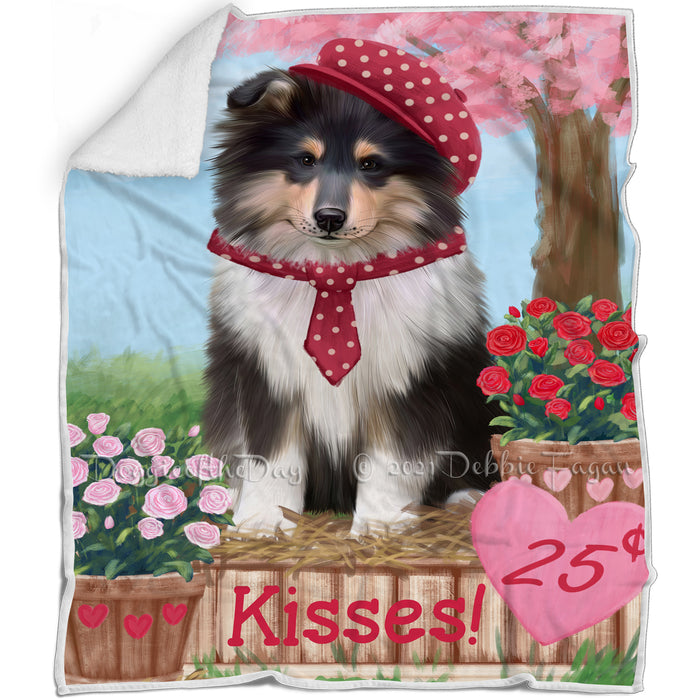 Rosie 25 Cent Kisses Rough Collie Dog Blanket BLNKT123492