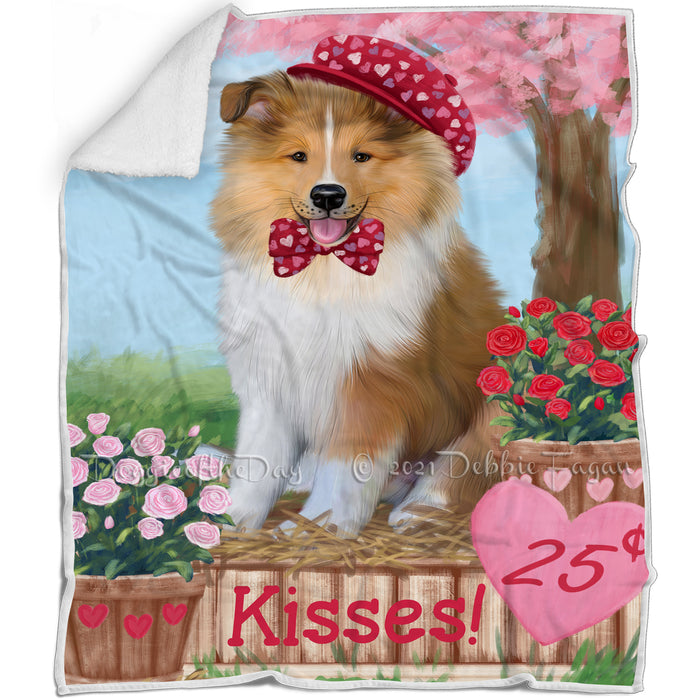 Rosie 25 Cent Kisses Rough Collie Dog Blanket BLNKT123501
