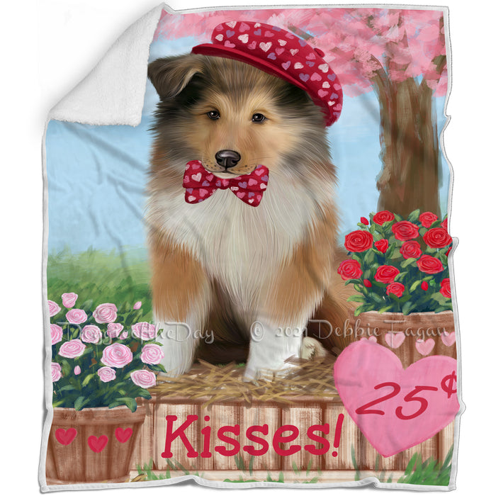 Rosie 25 Cent Kisses Rough Collie Dog Blanket BLNKT123510