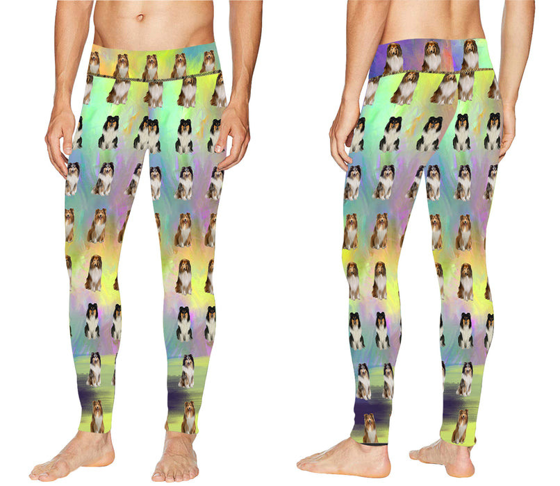 Paradise Wave Rough Collie Dogs All Over Print Meggings