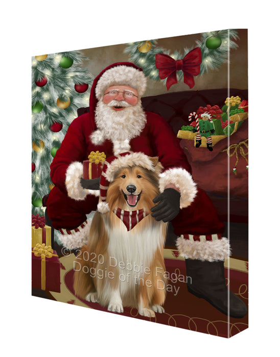 Santa I've Been Good Rough Collie Dog Canvas Print Wall Art Décor CVS148886