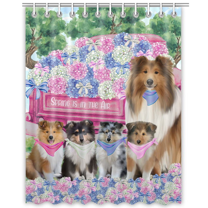 Rough Collie Shower Curtain: Explore a Variety of Designs, Halloween Bathtub Curtains for Bathroom with Hooks, Personalized, Custom, Gift for Pet and Dog Lovers