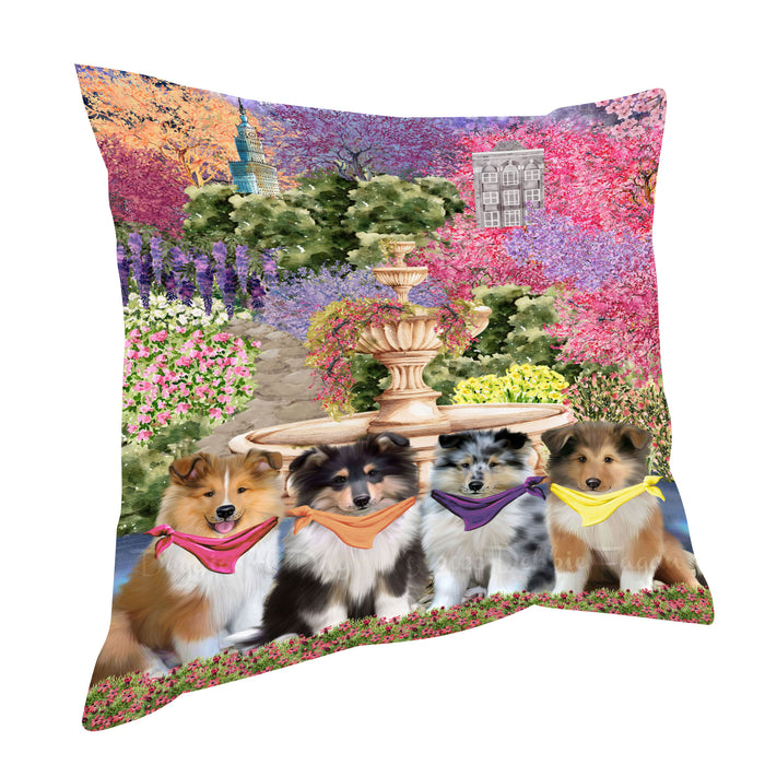 Rough Collie Throw Pillow: Explore a Variety of Designs, Custom, Cushion Pillows for Sofa Couch Bed, Personalized, Dog Lover's Gifts
