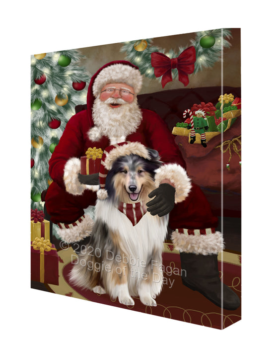Santa I've Been Good Rough Collie Dog Canvas Print Wall Art Décor CVS148895