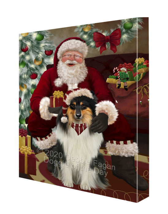Santa I've Been Good Rough Collie Dog Canvas Print Wall Art Décor CVS148904