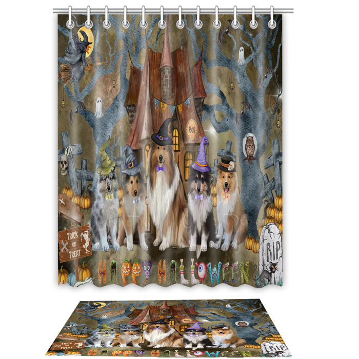 Rough Collie Shower Curtain & Bath Mat Set: Explore a Variety of Designs, Custom, Personalized, Curtains with hooks and Rug Bathroom Decor, Gift for Dog and Pet Lovers