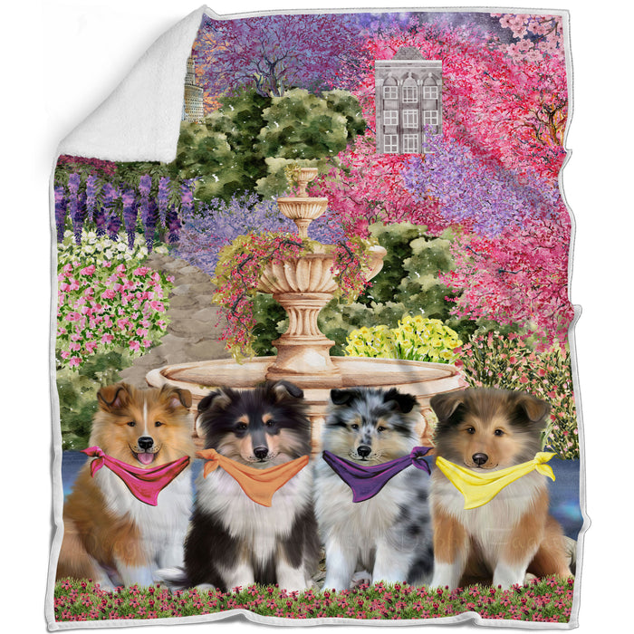 Rough Collie Bed Blanket, Explore a Variety of Designs, Personalized, Throw Sherpa, Fleece and Woven, Custom, Soft and Cozy, Dog Gift for Pet Lovers