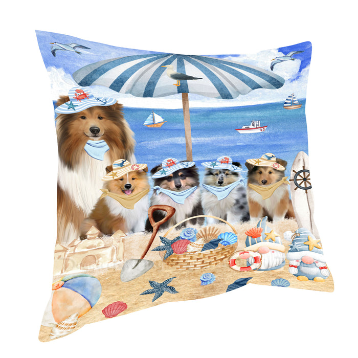 Rough Collie Throw Pillow: Explore a Variety of Designs, Custom, Cushion Pillows for Sofa Couch Bed, Personalized, Dog Lover's Gifts