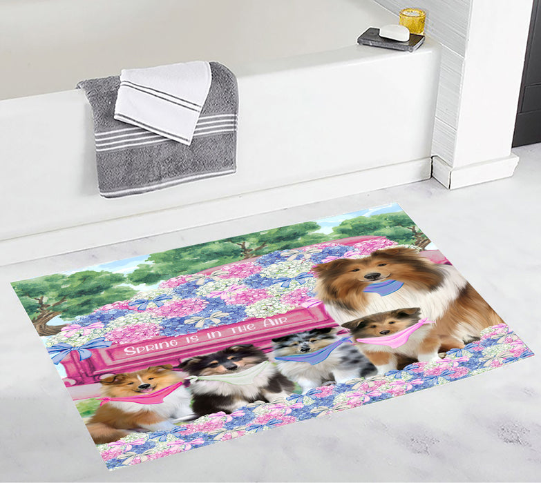 Rough Collie Anti-Slip Bath Mat, Explore a Variety of Designs, Soft and Absorbent Bathroom Rug Mats, Personalized, Custom, Dog and Pet Lovers Gift