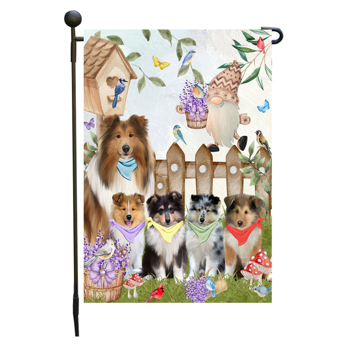 Rough Collie Dogs Garden Flag: Explore a Variety of Designs, Custom, Personalized, Weather Resistant, Double-Sided, Outdoor Garden Yard Decor for Dog and Pet Lovers