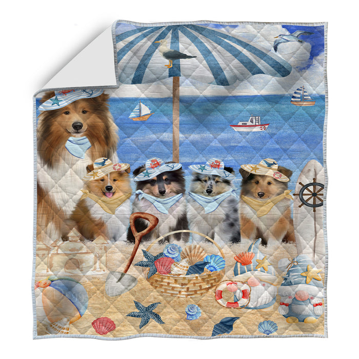 Rough Collie Bedding Quilt, Bedspread Coverlet Quilted, Explore a Variety of Designs, Custom, Personalized, Pet Gift for Dog Lovers