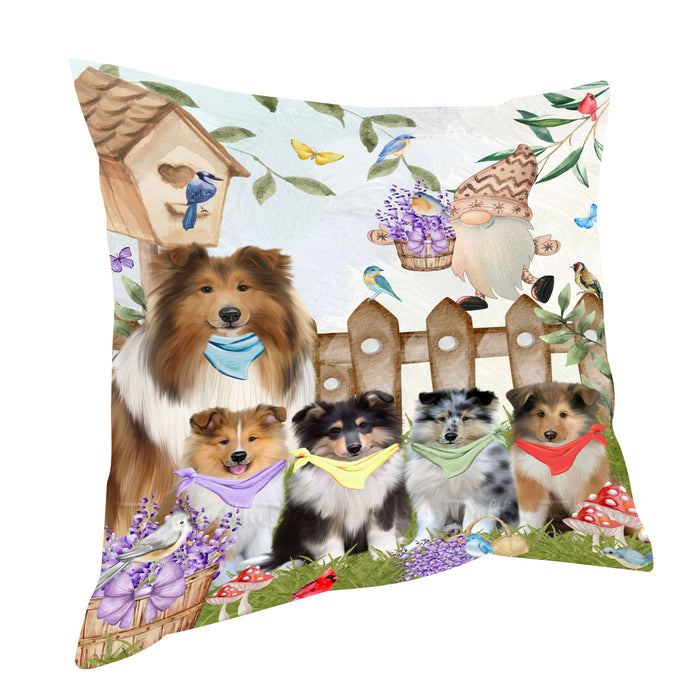 Rough Collie Throw Pillow, Explore a Variety of Custom Designs, Personalized, Cushion for Sofa Couch Bed Pillows, Pet Gift for Dog Lovers