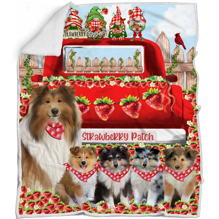 Rough Collie Blanket: Explore a Variety of Custom Designs, Bed Cozy Woven, Fleece and Sherpa, Personalized Dog Gift for Pet Lovers