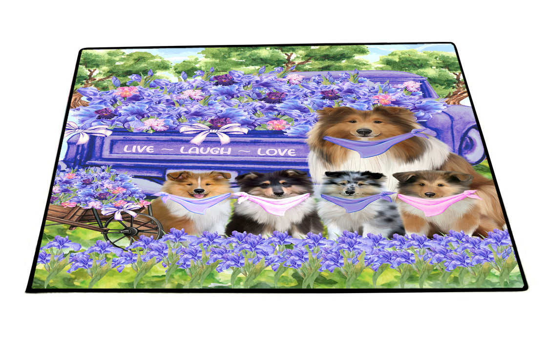 Rough Collie Floor Mat and Door Mats, Explore a Variety of Designs, Personalized, Anti-Slip Welcome Mat for Outdoor and Indoor, Custom Gift for Dog Lovers