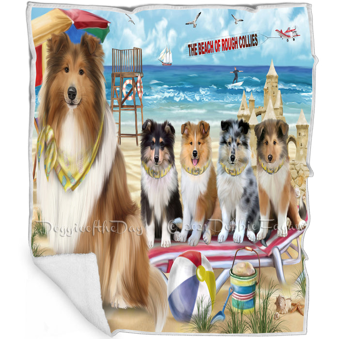 Pet Friendly Beach Rough Collies Dog Blanket BLNKT104952