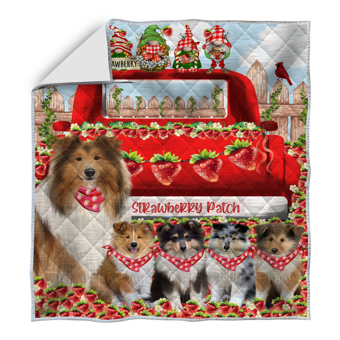 Rough Collie Quilt, Explore a Variety of Bedding Designs, Bedspread Quilted Coverlet, Custom, Personalized, Pet Gift for Dog Lovers