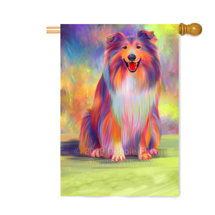 Personalized Paradise Wave Rough Collie Dog Custom House Flag FLG-DOTD-A60125