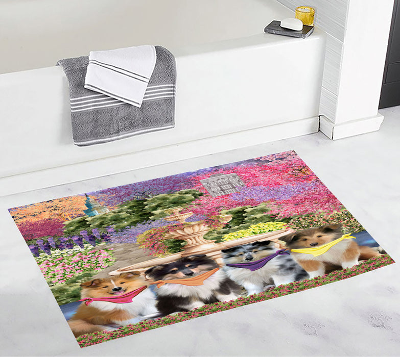 Rough Collie Custom Bath Mat, Explore a Variety of Personalized Designs, Anti-Slip Bathroom Pet Rug Mats, Dog Lover's Gifts