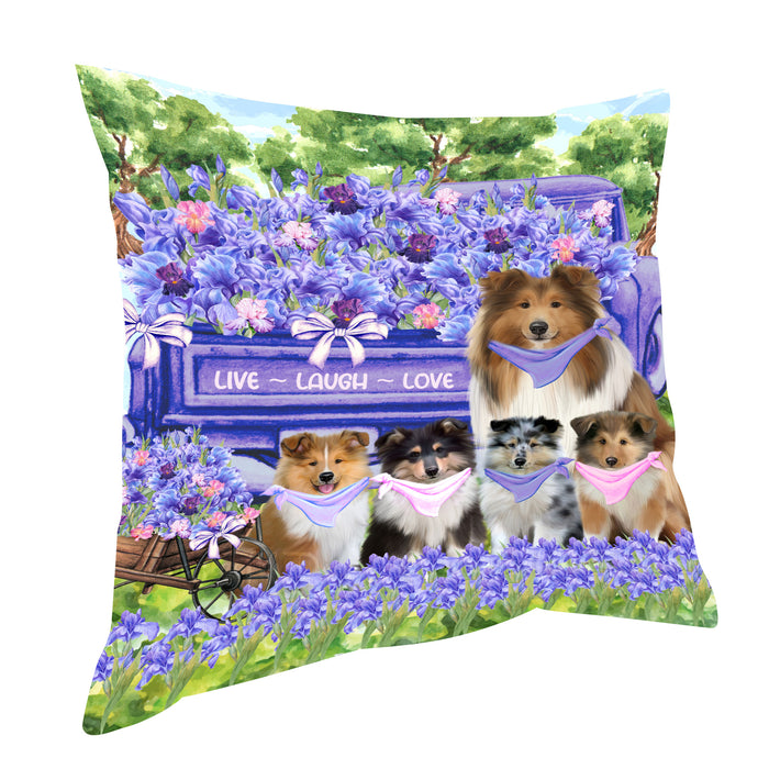 Rough Collie Throw Pillow: Explore a Variety of Designs, Cushion Pillows for Sofa Couch Bed, Personalized, Custom, Dog Lover's Gifts