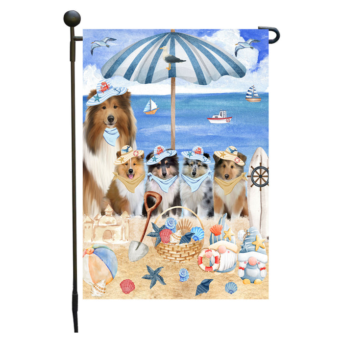 Rough Collie Dogs Garden Flag, Double-Sided Outdoor Yard Garden Decoration, Explore a Variety of Designs, Custom, Weather Resistant, Personalized, Flags for Dog and Pet Lovers