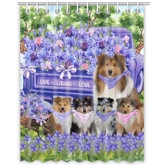 Rough Collie Shower Curtain: Explore a Variety of Designs, Halloween Bathtub Curtains for Bathroom with Hooks, Personalized, Custom, Gift for Pet and Dog Lovers