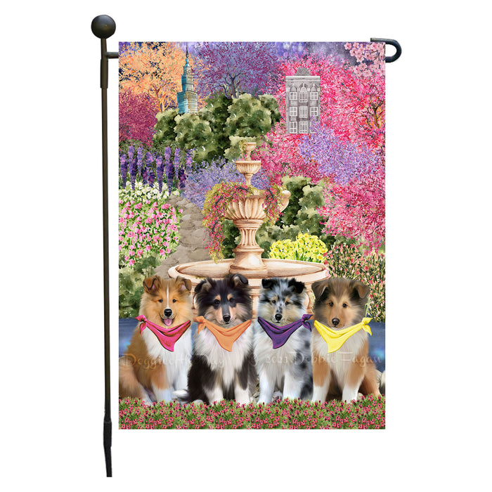Rough Collie Dogs Garden Flag: Explore a Variety of Designs, Weather Resistant, Double-Sided, Custom, Personalized, Outside Garden Yard Decor, Flags for Dog and Pet Lovers