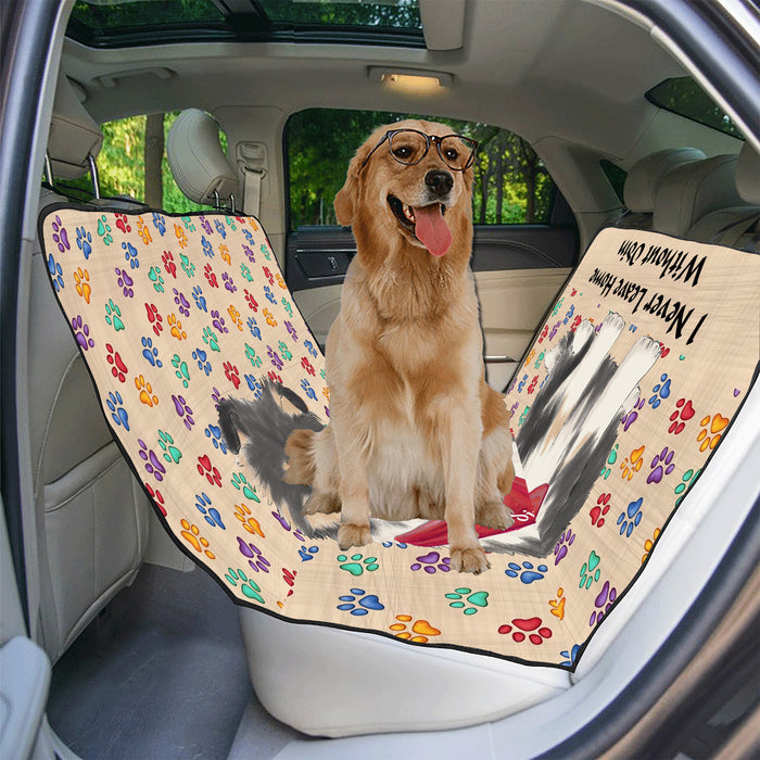 Personalized I Never Leave Home Paw Print Rough Collie Dogs Pet Back Car Seat Cover