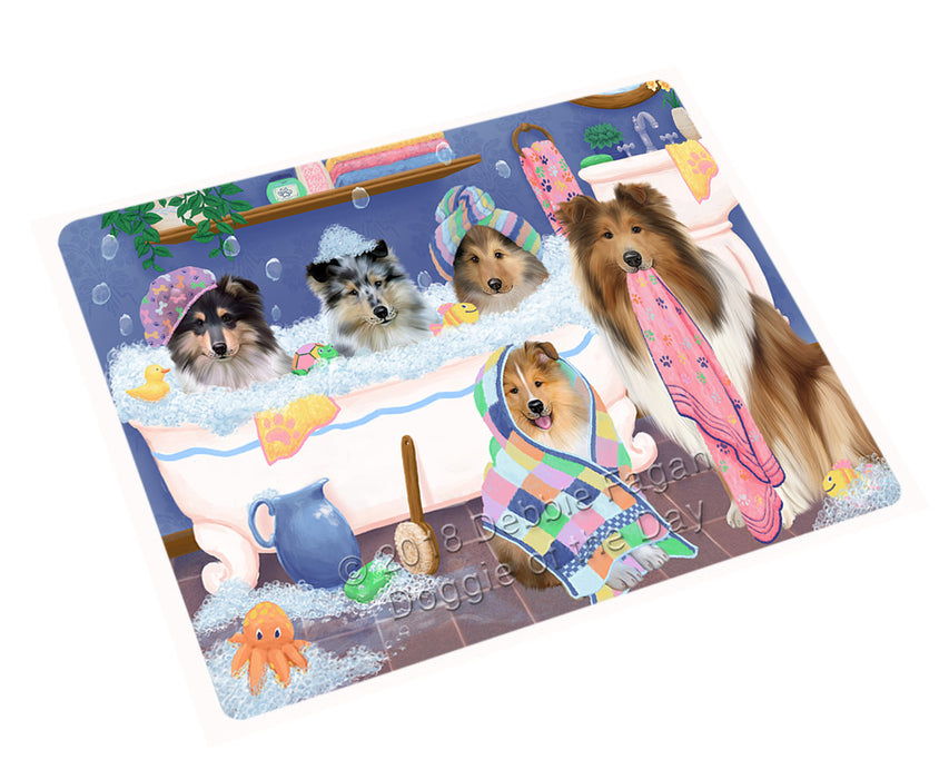 Rub A Dub Dogs In A Tub Rough Collies Dog Magnet MAG75582 (Small 5.5" x 4.25")