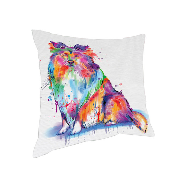 Watercolor Rough Collie Dog Pillow PIL83292