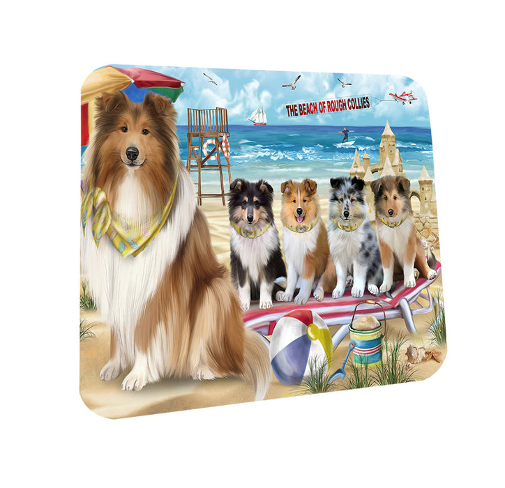Pet Friendly Beach Rough Collies Dog Coasters Set of 4 CST54137