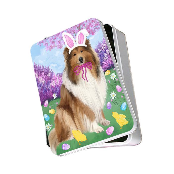 Easter Holiday Rough Collie Dog Photo Storage Tin PITN56867