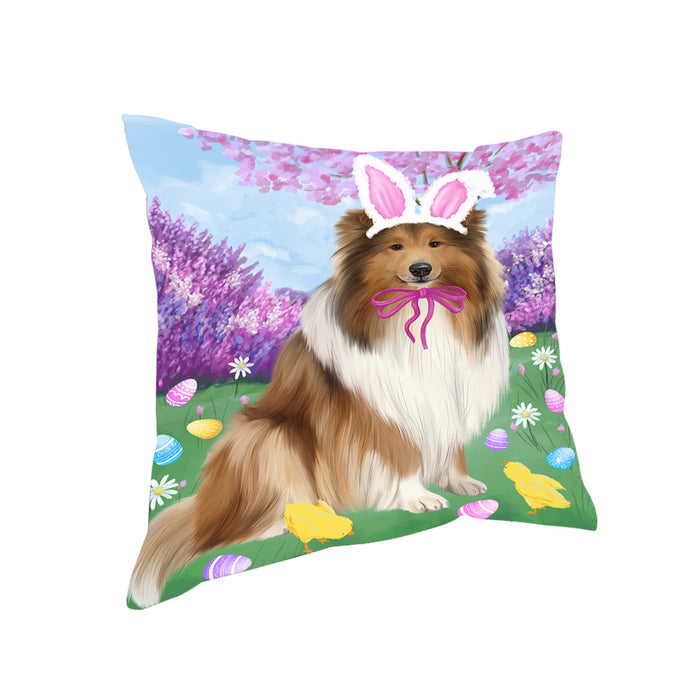 Easter Holiday Rough Collie Dog Pillow PIL82088