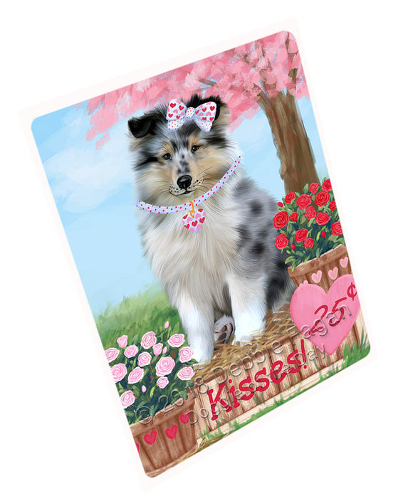 Rosie 25 Cent Kisses Rough Collie Dog Large Refrigerator / Dishwasher Magnet RMAG98310