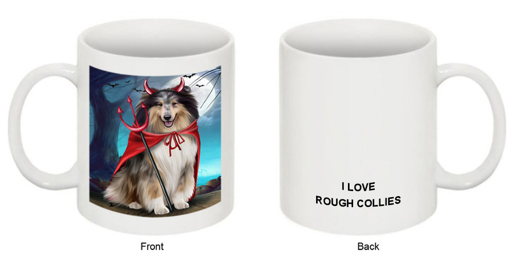 Happy Halloween Trick or Treat Rough Collie Dog Coffee Mug MUG49918