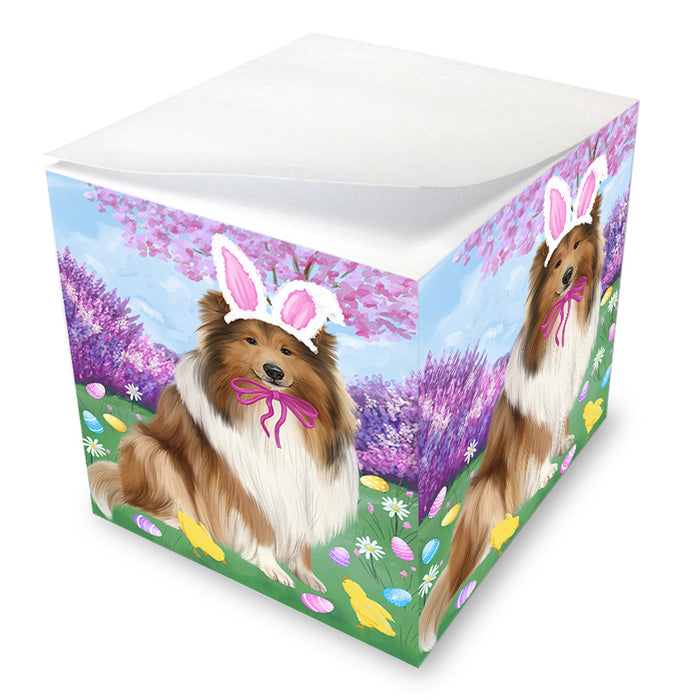 Easter Holiday Rough Collie Dog Note Cube NOC55041
