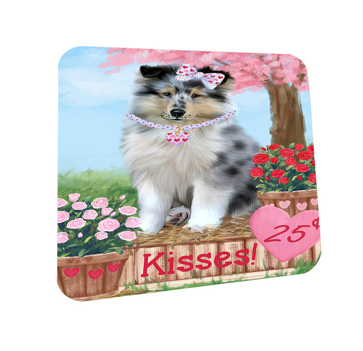 Rosie 25 Cent Kisses Rough Collie Dog Coasters Set of 4 CST55965