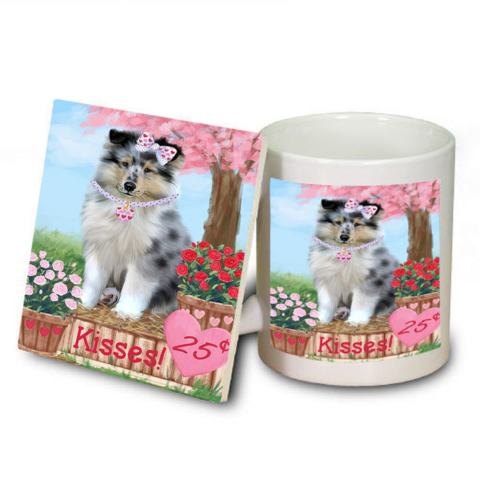 Rosie 25 Cent Kisses Rough Collie Dog Mug and Coaster Set MUC55999