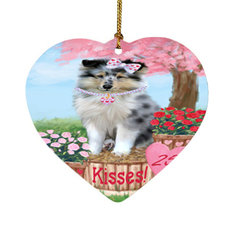 Rosie 25 Cent Kisses Rough Collie Dog Heart Christmas Ornament HPOR56363
