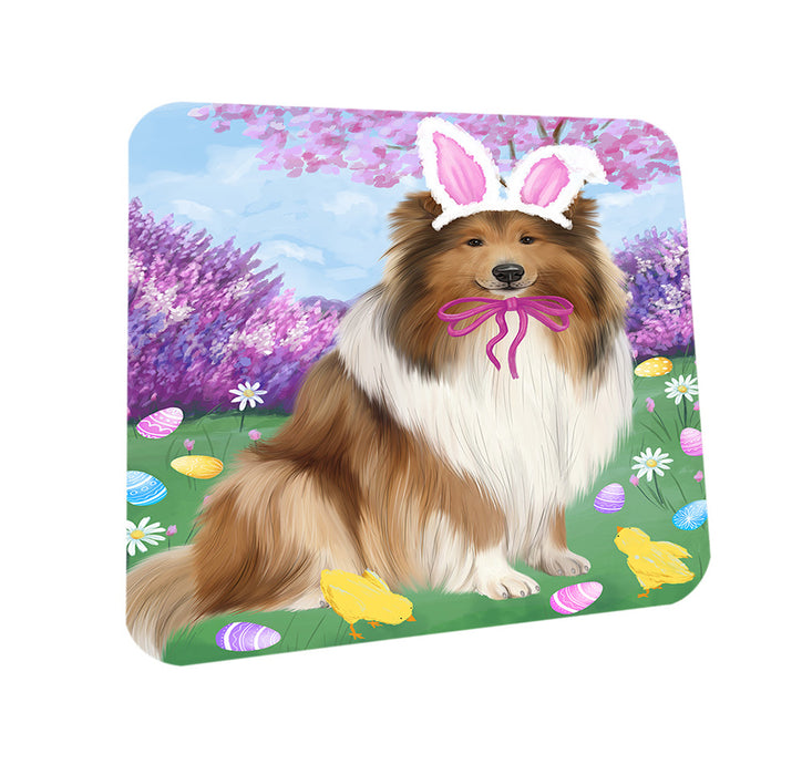 Easter Holiday Rough Collie Dog Coasters Set of 4 CST56882
