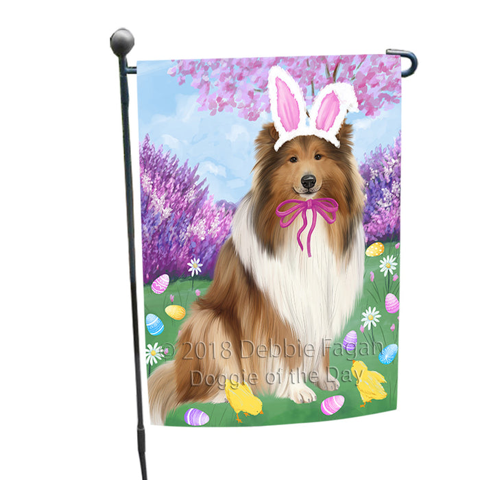 Easter Holiday Rough Collie Dog Garden Flag GFLG57577
