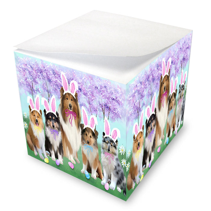Easter Holiday Rough Collies Dog Note Cube NOC55042