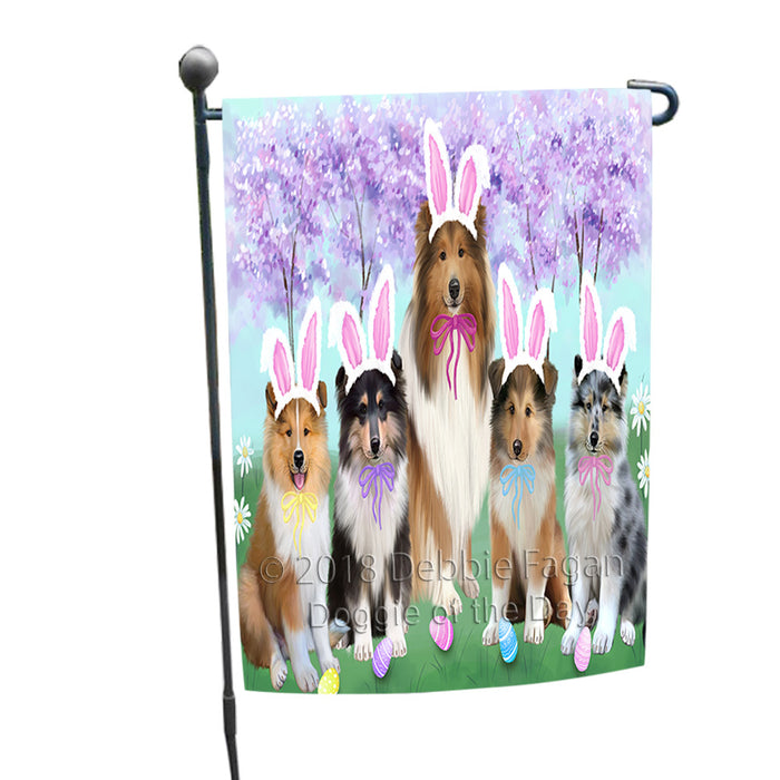Easter Holiday Rough Collies Dog Garden Flag GFLG57578