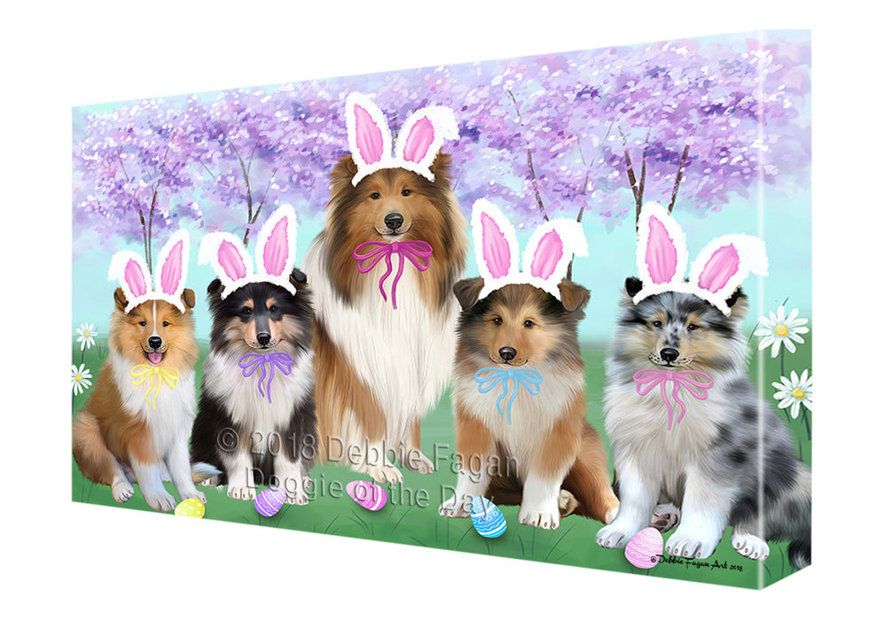 Easter Holiday Rough Collies Dog Canvas Print Wall Art Décor CVS134774