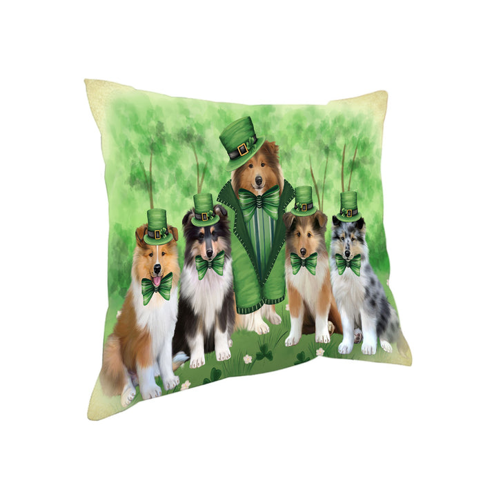 St. Patricks Day Irish Portrait Rough Collie Dogs Pillow PIL86228