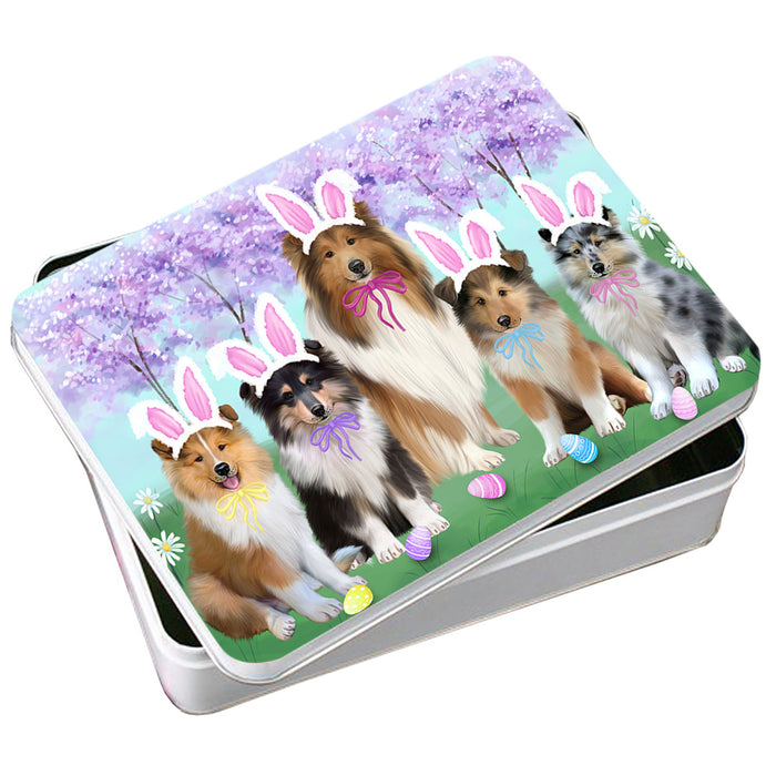 Easter Holiday Rough Collies Dog Photo Storage Tin PITN56868