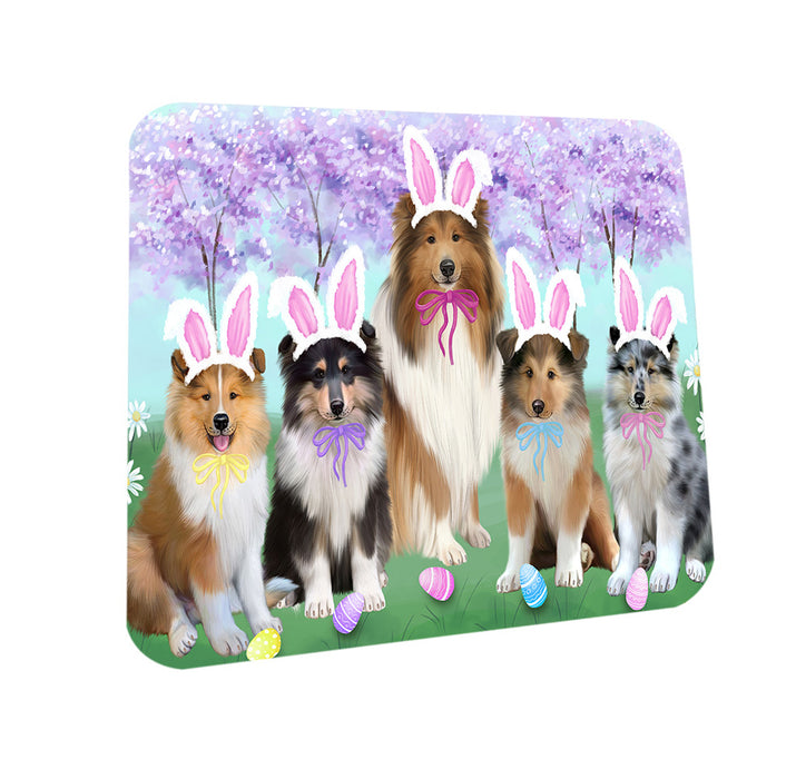 Easter Holiday Rough Collies Dog Coasters Set of 4 CST56883