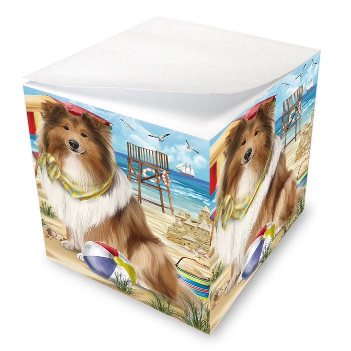 Pet Friendly Beach Rough Collie Dog Note Cube NOC55826