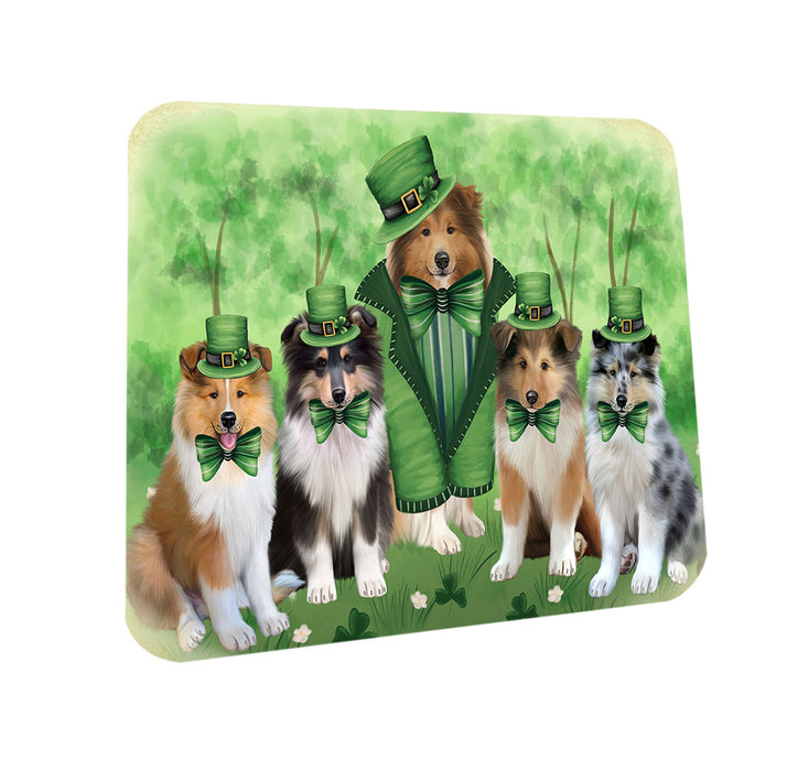 St. Patricks Day Irish Portrait Rough Collie Dogs Coasters Set of 4 CST56987